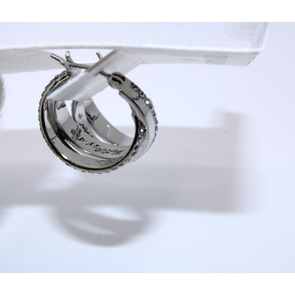 A3 New KARL LAGERFELD PARIS Silver Crystal Earrings KP110 09G00639 $42 - Picture 2 of 3